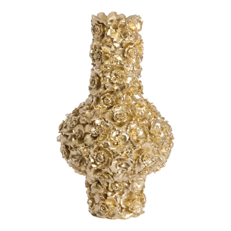 Vaas Gyula met gouden bloemen