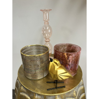 Waxinehouder Multicolor Glas 10x10cm Kersten