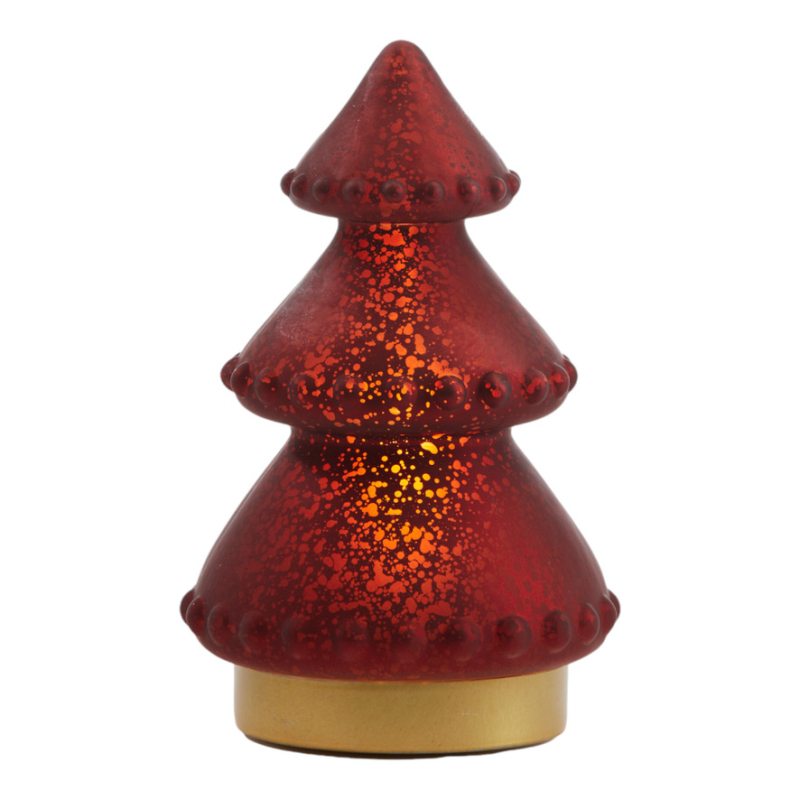 Kerstboom LED Rood metallic mat 18,5cm