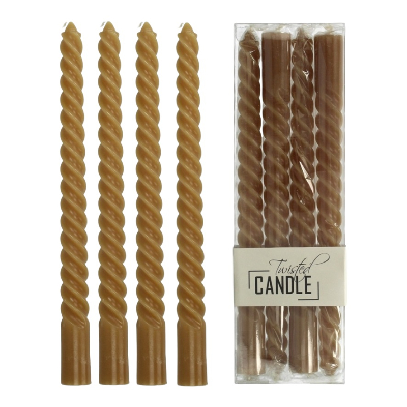 Kaarsen twisted oker geel Kersten