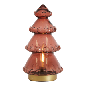 Kerstboom LED Rood-Bruin-Goud 28,5cm