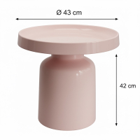 Bijzettafel Pion Lichtroze 43cm Housevitamin