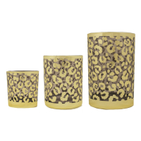 Waxinehouder Luipaard Goud L 18cm Mars&More