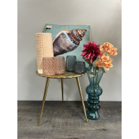 Kussen Schelp met kraaltjes Blauw 45x45cm Kersten