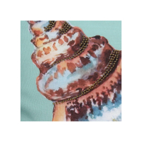 Kussen Schelp met kraaltjes Blauw 45x45cm Kersten