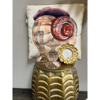 Kussen Schelp met kraaltjes 45x45cm Kersten