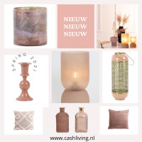 Waxinehouder Torbi Roze met Goud 8x9cm