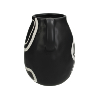 Vaas / Kan Abstract zwart-wit 20cm Kersten