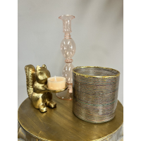 Waxinehouder Multicolor Glas 10x10cm Kersten