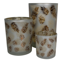 Waxinehouder Dennenappel Bruin L 18cm Mars & More