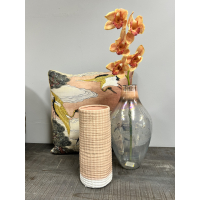 Vaas Glas Helder met  Perzik Touch 36cm Kersten