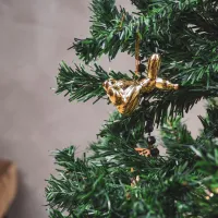 Kerstornament Ballonhond zittend goud