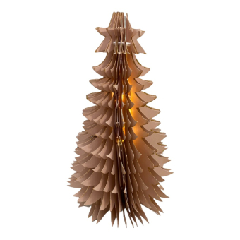 Kerstboom Karton Roze/Goud 30cm 