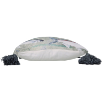 Kussen Vissen Grijs met kwastjes 45x45cm Kersten