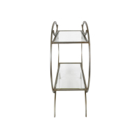 Side Table Iron Silver met glas 99x75cm Kersten