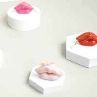 Kerstornament Lippen lichtroze