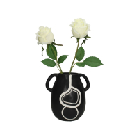 Vaas / Kan Abstract zwart-wit 20cm Kersten