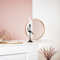 Kandelaar Vogel Pauw Zwart 29cm Housevitamin