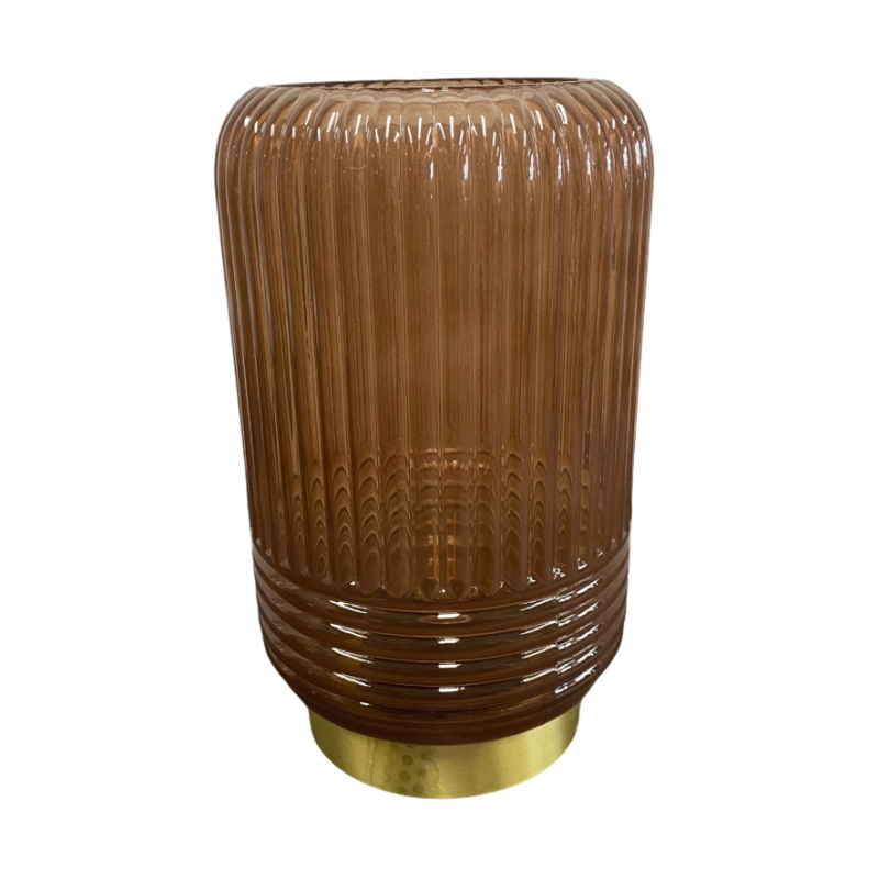 Tafellamp Led Lipa Bruin Glas 27cm 