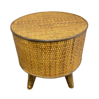 Bijzettafel Canya Rond Hout Donker 39cm