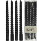 Kaarsen twisted zwart Kersten
