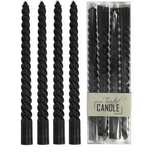 Kaarsen twisted zwart Kersten