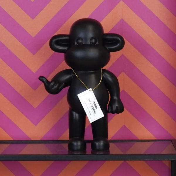 Ornament 'The Legend' Monkey Hang Loose zwart L