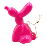 Kerstornament Ballonhond zittend roze