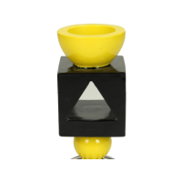 Waxinehouder Zwart Geel Colorblock 15cm Kersten