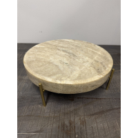 Schaal op voet Bruin met Wit Marmer 32cm Light&Living