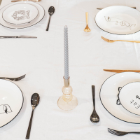 Kandelaar Bubbel Amber Glas 16cm Housevitamin