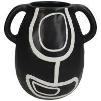 Vaas / Kan Abstract zwart-wit 20cm Kersten