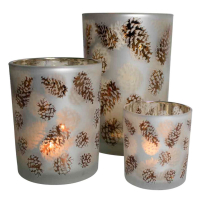 Waxinehouder Dennenappel Bruin L 18cm Mars & More