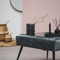 Vaas Glas Zwart Bobbel 12,5x25cm Housevitamin