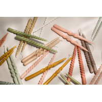 Kaarsen twist dusty green Rustik