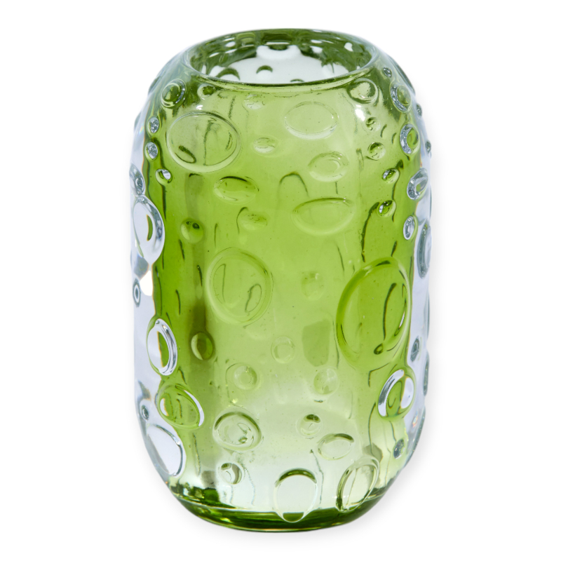 Theelicht Finley Groen Glas 8x13cm Ligth&Living