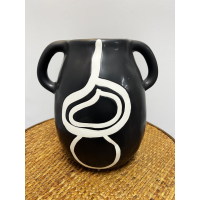 Vaas / Kan Abstract zwart-wit 20cm Kersten