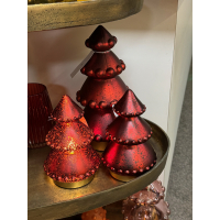 Kerstboom LED Rood metallic mat 28,5cm