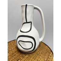 Vaas / Kan Abstract wit-zwart 27cm Kersten