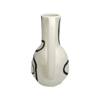 Vaas / Kan Abstract wit-zwart 27cm Kersten