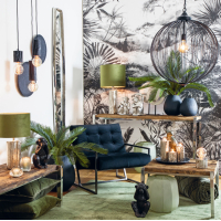 Kussen Daintree Jungle Zwart Groen 50x50cm