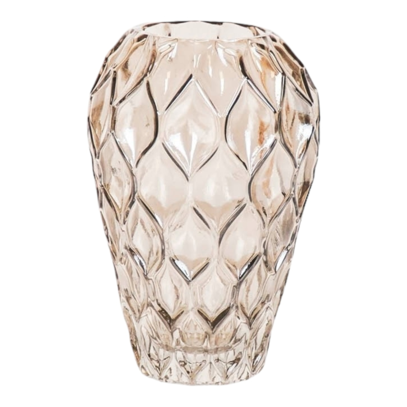 Vaas smokey grijs glas 27cm