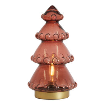Kerstboom LED Rood-Bruin-Goud 28,5cm
