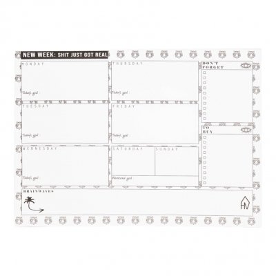 Weekplanner Tijgerkopjes A4 Housevitamin Weekplanner Tijgerkopjes A4 Housevitamin