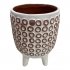 Plantenpot Aardewerk wit met roze 