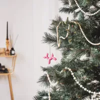 Kerstornament Ballonhond Neonroze 