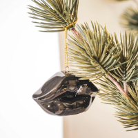 Kerstornament Lippen zwart