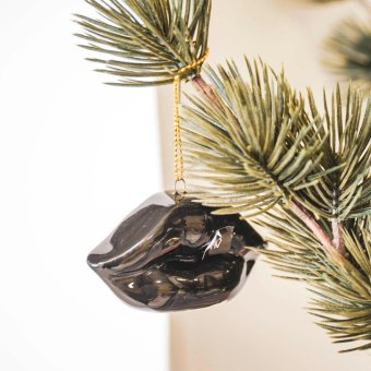 Kerstornament Lippen zwart